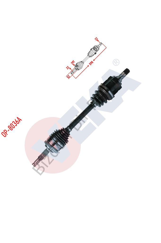 AKS SOL ON MERIVA A 1.6 ABS 29 DIS UZUNLUK 590mm