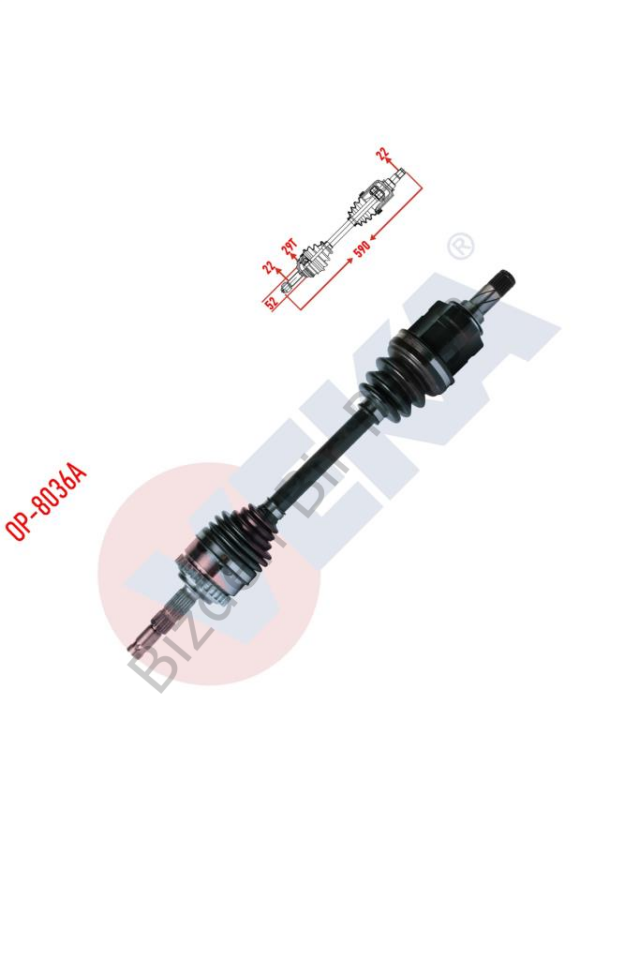 AKS SOL ON MERIVA A 1.6 ABS 29 DIS UZUNLUK 590mm