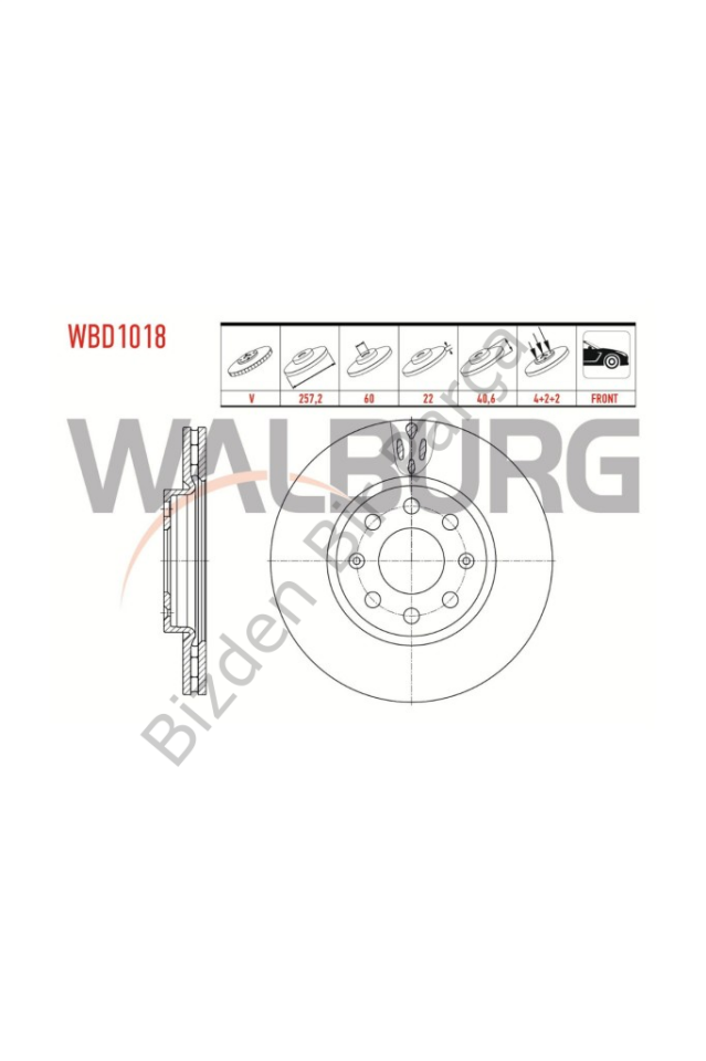 WALBURG FREN DISKI ON CORSA D PUNTO 257X22 4B
